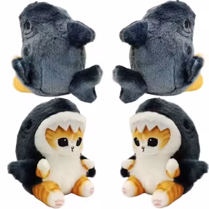 Cute Shark Cat Plush Doll